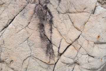 Details of seaside rocks that have been eroded by nature over a long period of time, Thailand