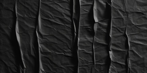 Old blank black grunge ripped torn posters crumpled paper background . creased crumpled paper backdrop placard surface, Urban street posters wall empty space..