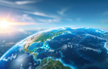 3d rendering of the earth with north america and mexico