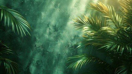 Obraz premium Tropical Green Wall with Sunlight