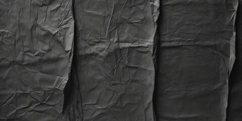Old blank black grunge ripped torn posters crumpled paper background . creased crumpled paper backdrop placard surface, Urban street posters wall empty space..