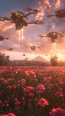 Naklejka premium drone with flower