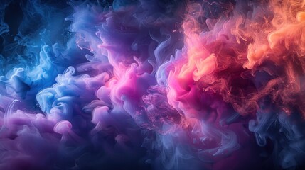 Fototapeta premium Abstract Swirling Smoke Clouds in Vibrant Hues