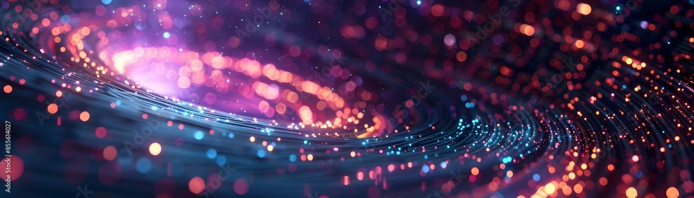Poster mesmerizing digital neon vortex with glowing abstract patterns and cyber aesthetic