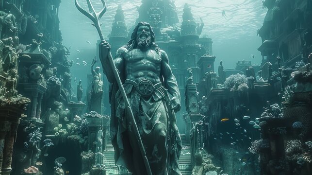 Underwater City of Statues and Ruins