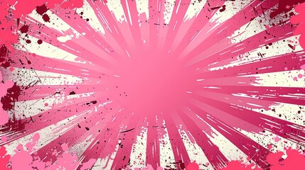 Pink and White Radial Design with Splashes