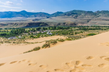 Sarykum is the largest sand dune in Europe in a protected area, as part of the Dagestan Nature Reserve, Russia