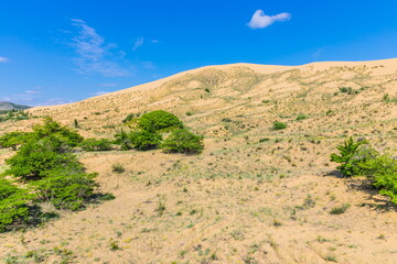 Sarykum is the largest sand dune in Europe in a protected area, as part of the Dagestan Nature Reserve, Russia