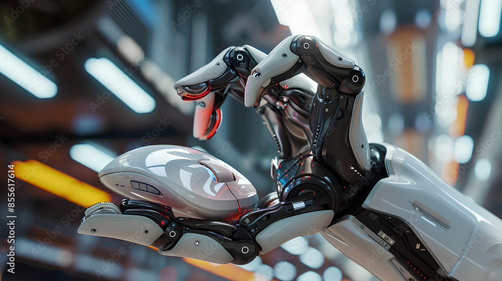 Poster robot with mouse in hand