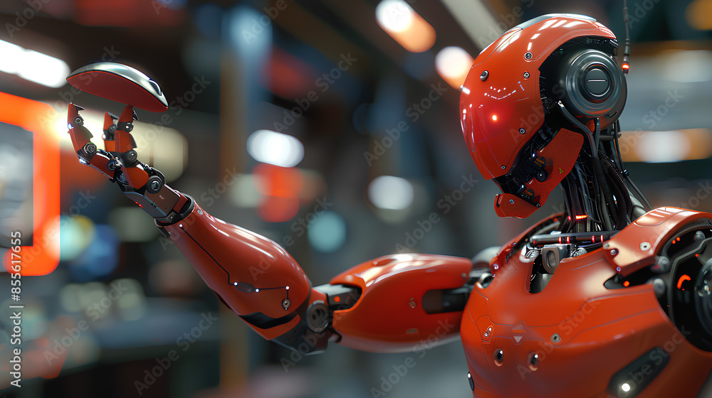 Poster robot with mouse in hand