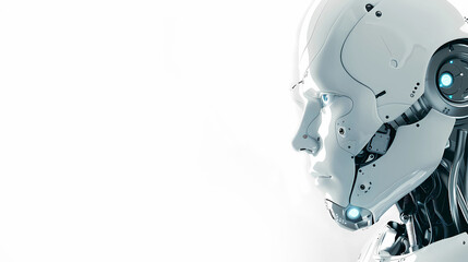 Robotic ai graphic roboter on white background. Generative ai.