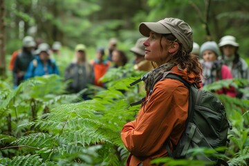 A botanist leads guided walks, teaching the language of plants and their ecological importance