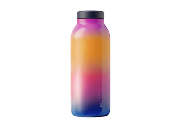 Colorful insulated water bottle with gradient design, perfect for keeping beverages hot or cold during outdoor activities and daily routines.