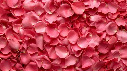 Fototapeta premium Tranquil Romance - Aerial View of Soft and Beautiful Rose Petals on Bed