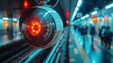 Security Camera on a Subway Platform