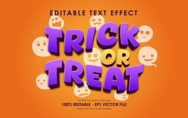 Fototapeta premium Editable Trick or Treat Halloween Text Effect