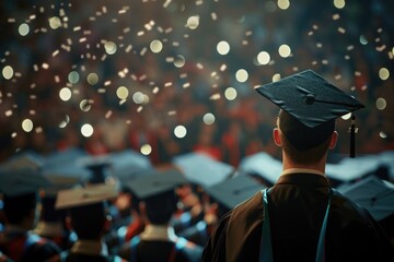 A person celebrating their academic achievement at a graduation ceremony, suitable for use in educational or motivational contexts