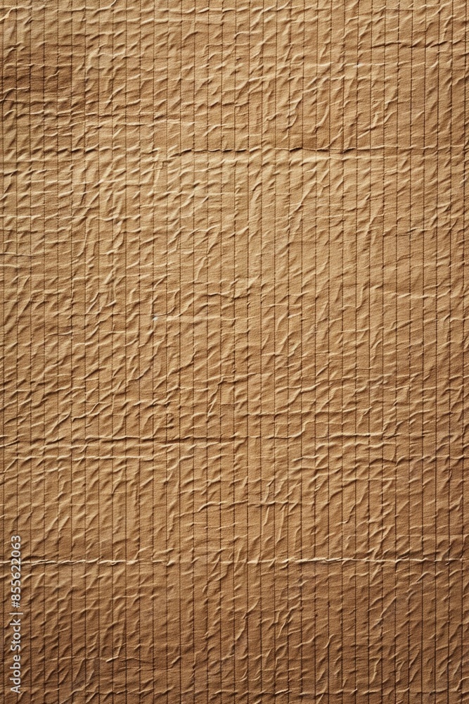 Poster a detailed view of a small portion of brown paper with texture and fibers visible