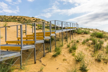 Sarykum is the largest sand dune in Europe in a protected area, as part of the Dagestan Nature Reserve, Russia