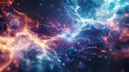 Fototapeta premium Template for science and technology presentation. Plexus style background