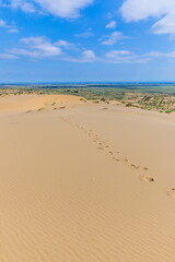 Sarykum is the largest sand dune in Europe in a protected area, as part of the Dagestan Nature Reserve, Russia