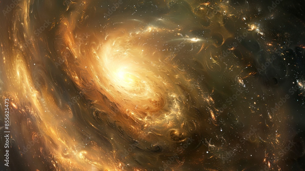 Wall mural stars swirling in an artistic representation of a galactic vortex.