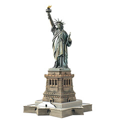 statue of liberty isolated on white ,independence day America ,white background