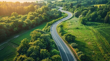 Fototapeta premium Eco-friendly energy routes, visualizing the shift towards renewable resources and ESG commitments