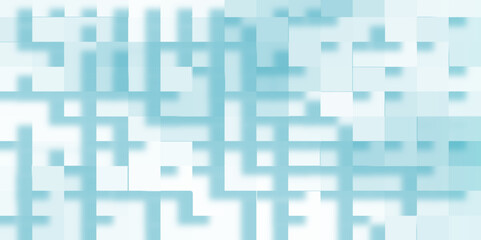 Randomly extruded blue cubes abstract geometric background, Abstract technology and business concept data technology, Random scaled blue cube boxes block background of blue surface.