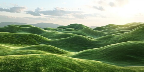 Obraz premium Organic Flowing Green Lines Modern Art