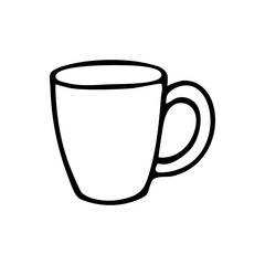 Doodle coffee mug. Hand drawn vector illustration