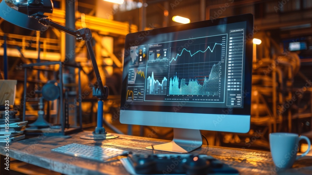 Poster a desktop computer screen showing a waterfall chart illustrating the supply chain process of gold pr