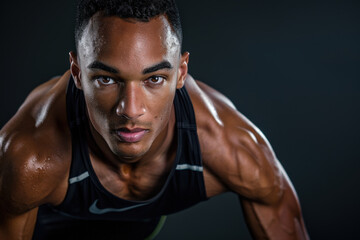 Fototapeta premium Intense Workout Man at Night