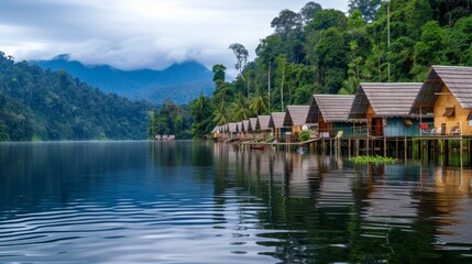 Obraz premium A picturesque sustainable tourism destination surrounded by natural beauty.