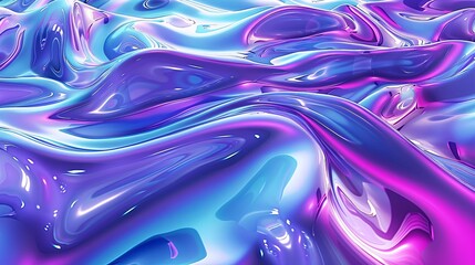 Obraz premium Shiny Purple and Blue Plastic Waves Background