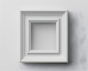 Minimalist White Frame With Clean Edges on White Background Elegant for Interior Decor or Advertising