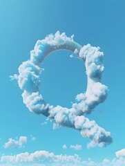 Naklejka premium Vivid Clouds Forming the Letter Q in a Clear Blue Sky