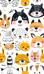 wallpaper, tiles or carpet cartoon illustrator, seamless pattern.