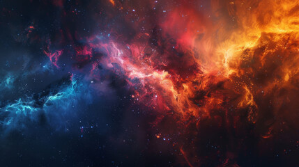Fototapeta premium Elegant Space Wallpaper: Nebula and Stars with Luminescence