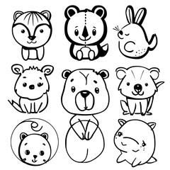 cute animal svg, farm animal svg, Animal clipart, Animal Svg, Doodle Svg, Safari animal svg, Animal Doodle Svg, Line Art Svg, Animal Face Svg, Jungle Animal Svg, Animal Head Svg, Woodland Animals Svg,