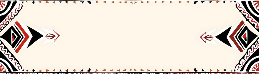 Obraz premium Striking Tribal Frame with Bold Geometric Patterns on White Background