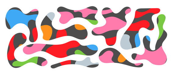 Freeform blob shapes. Abstracts amoeba shapes, freeform organic elements
