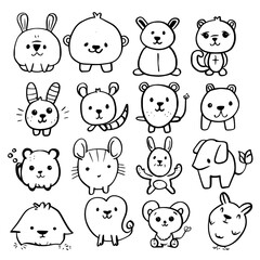 cute animal svg, farm animal svg, Animal clipart, Animal Svg, Doodle Svg, Safari animal svg, Animal Doodle Svg, Line Art Svg, Animal Face Svg, Jungle Animal Svg, Animal Head Svg, Woodland Animals Svg,