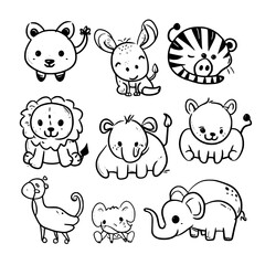 cute animal svg, farm animal svg, Animal clipart, Animal Svg, Doodle Svg, Safari animal svg, Animal Doodle Svg, Line Art Svg, Animal Face Svg, Jungle Animal Svg, Animal Head Svg, Woodland Animals Svg,