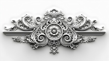 Elegant and Intricate Scrollwork Frame with Refined Floral Details on White Background