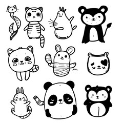 cute animal svg, farm animal svg, Animal clipart, Animal Svg, Doodle Svg, Safari animal svg, Animal Doodle Svg, Line Art Svg, Animal Face Svg, Jungle Animal Svg, Animal Head Svg, Woodland Animals Svg,