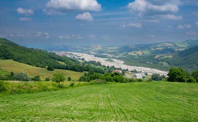 Landscape of the Emilia-Romagna region near the city of Parma in Italy