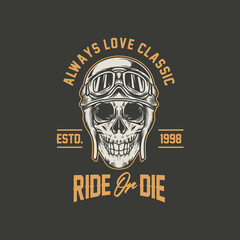 vintage skull motorcycle logo