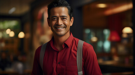 Fototapeta premium Discover the Warmth of Our Friendly Waiter