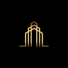 Minimalist Building Architecture Logo Icon vector